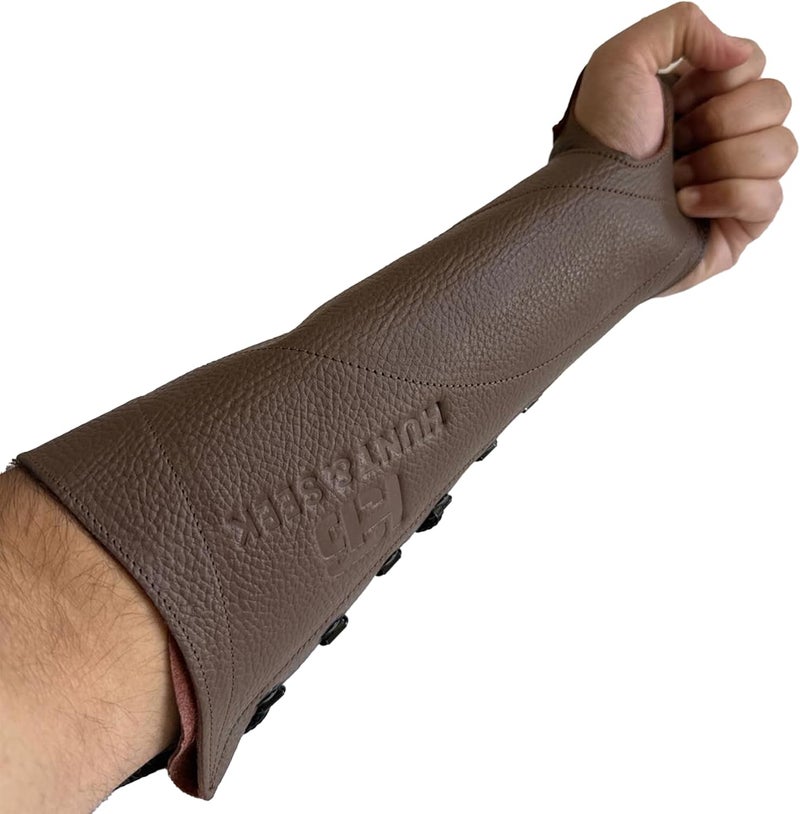Hunt & Seek Handmade Leather Archery Arm Guard for Women and Men Adjustable Protective and Lightweight for Hunting Target Shooting Youth and Adult Unisex Leather Forearm Guard for Archery - Image 2